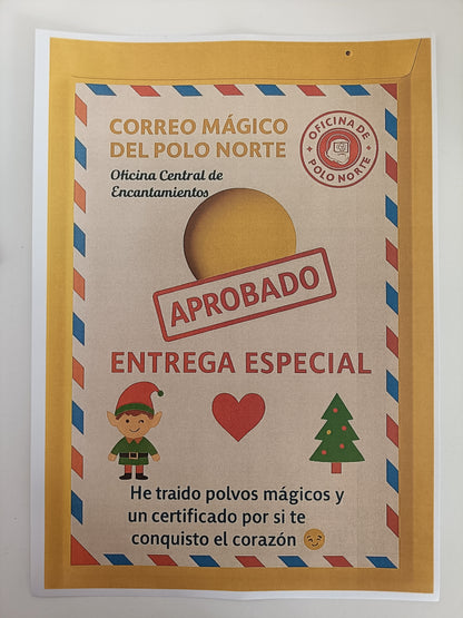Sobres, cartas, certificados, carnets, silueta, polvos mágicos (no incluye el elfo)